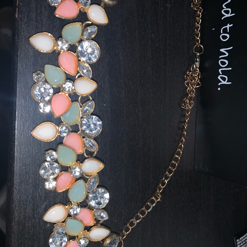 Multi soft color floral necklace